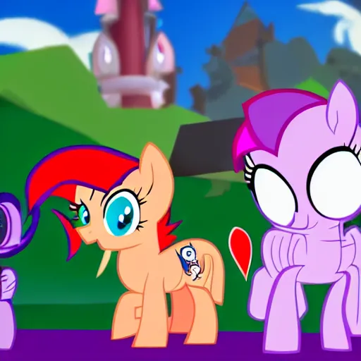 Prompt: alex jones in my little pony, tv screenshot
