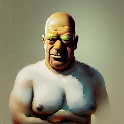 Prompt: Real-Life Homer Simpson, painted by greg rutkowski