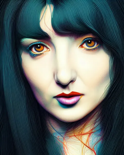 Image similar to richly detailed color illustration young kate bush illustrated by artgerm and mina petrovic and timothy kong and marina federovna. 3 d shadowing