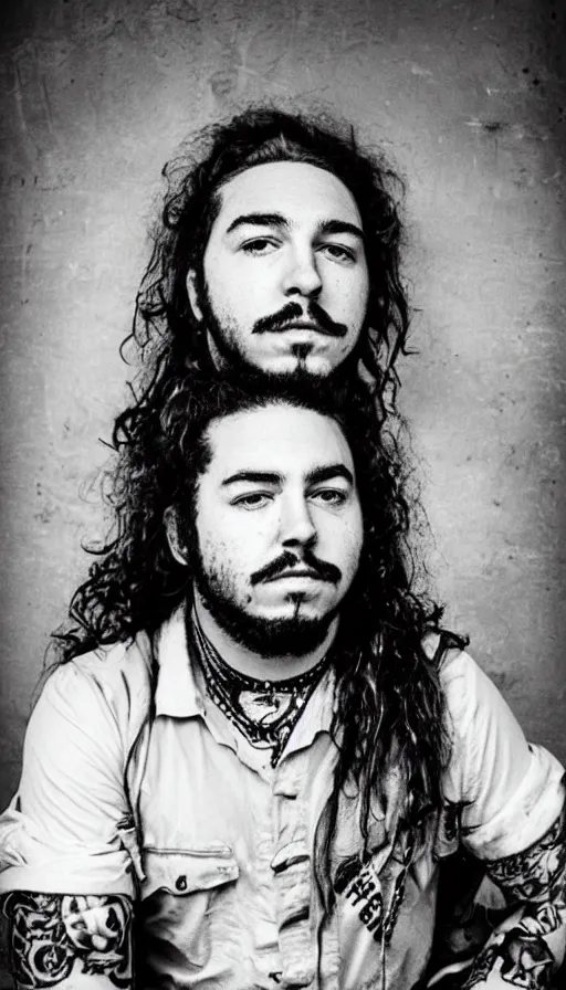 Prompt: Post Malone as Mexican revolutionary fighter