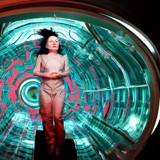 Prompt: Bjork in a spaceship