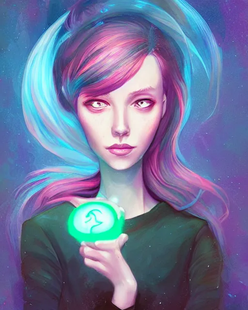 Image similar to aurora, portrait, loish, lois van baarle, android jones and rhads, digital art