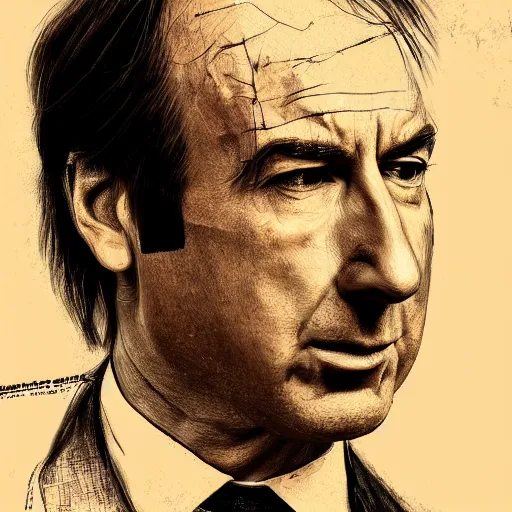 Image similar to a low resolution messy colorized mugshot of saul goodman, grainy, messy, grunged up, low resolution, low quality, realistic, hyperrealistic, 8 k resolution, hd quality, detailed, very detailed, highly detailed, intricate details, trending on artstation, colored, colorized