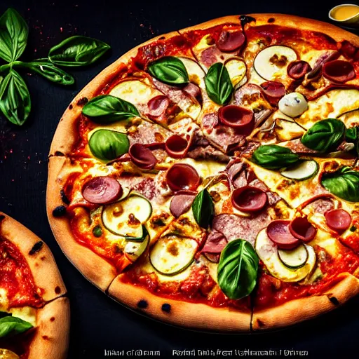 Pizza Siciliana On Flour Background Stock Photo 87037022