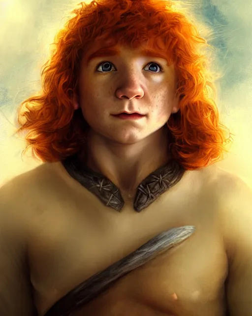 Image similar to hobbit halfling, perfect face, magic, halter top, ginger hair, abs, cinematic, freckles, stunning, adorable, cute, athletic, strong, agile, highly detailed, psychedelic, digital painting, artstation, smooth, hard focus, illustration, art by jessica rossier and and brian froud