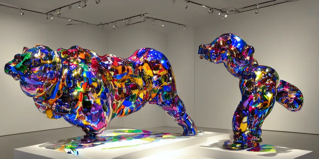 Image similar to jeff koons sculpture displayed in an art exhibit