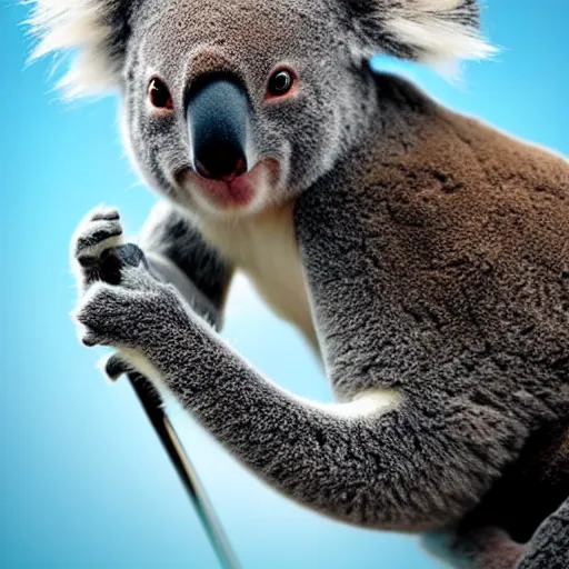 Image similar to ninja koala as a ninja, beautiful award winning professional creature profile photography