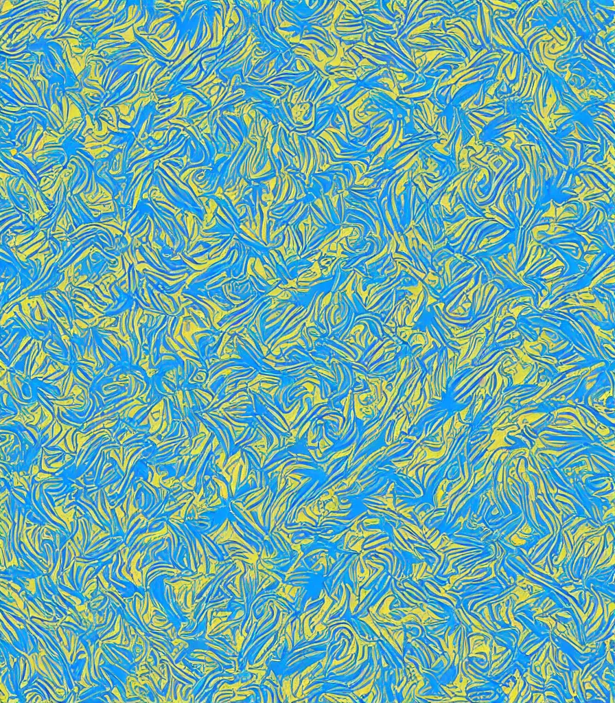 Image similar to a beautiful, symmetric pattern by andy warhol, blue color scheme, abstract art, cyan colors, gold highlights