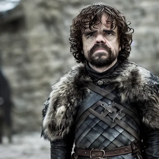 Prompt: peter dinklage as jon snow in game of thrones