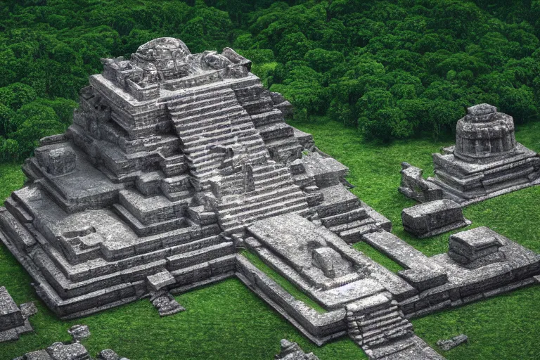 Prompt: 4 k hd, high detail photograph of a maya temple, shot with sigma f / 4. 2, 2 5 0 mm sharp lens, morning, consistent, detailed light refraction, high level texture render