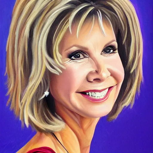 Image similar to a realistic painting of olivia newton john