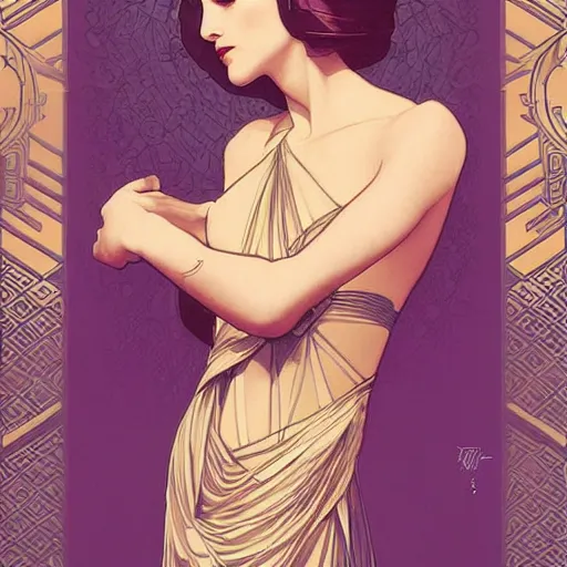 Image similar to art deco vector pattern, elegant, intricate, digital painting, smooth, sharp focus, illustration, art by artgerm and greg rutkowski and alphonse mucha