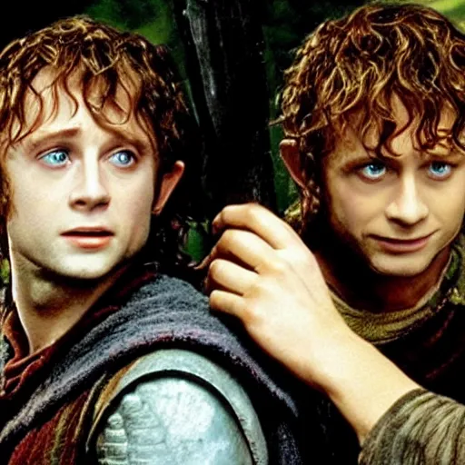 Image similar to merry and pippin from lord of the rings