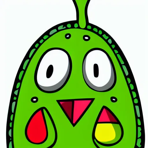 Prompt: Cute sentient avocado, brightly colored, vector art, pop art