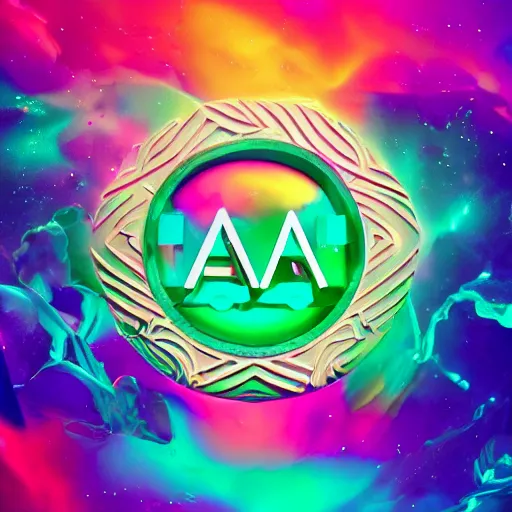 Image similar to a and w vaporwave logo, colorful, digital art, cosmic, 3 d high definition, trending on art station, photorealistic, high resolution, 8 k, octane, hyper detailed, insane details, intricate, elite, ornate, elegant trend, highly detailed and intricate, sharp focus, photography, unreal engine