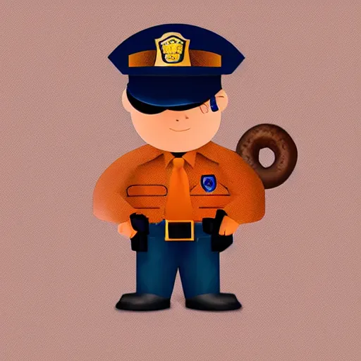 Image similar to “Donut dressed as police officer, digital art, 4k, award winning”