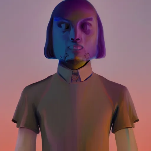 Image similar to A character by Beeple