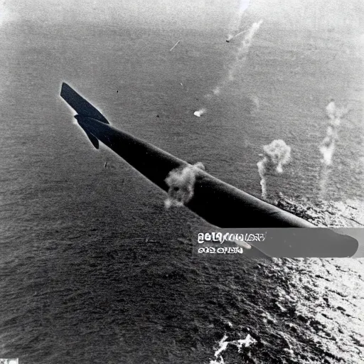 Prompt: view from a batteship firing a broadside, kamikaze planes diving, world war ii, high resolution photo