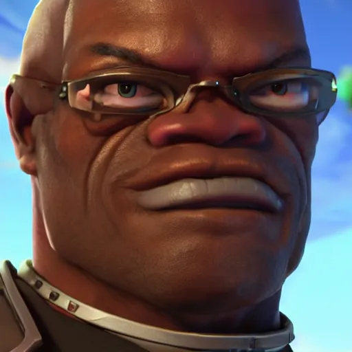 Prompt: samuel l jackson as doomfist from overwatch, 4 k, detailed