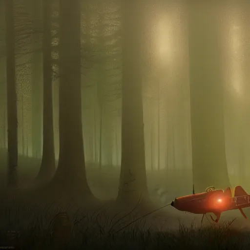 Image similar to a young pilot next to his crashed plane in a magical forest, with fog in the distance, steampunk, an epic fantasy, dramatic lighting, cinematic, establishing shot, extremely high detail, photorealistic, cinematic lighting, artstation, by simon stalenhag, christopher nolan