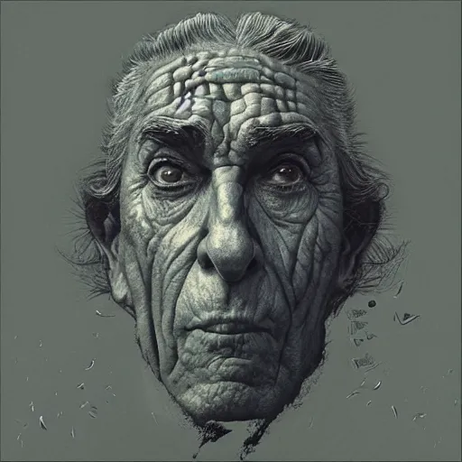 Prompt: logo profile photo of rick sanchez by beksinski, mc escher tesselation, artstation