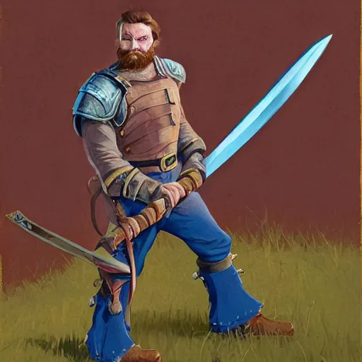 hardwon surefoot, hirsute level 2 0 dnd human fighter, Stable Diffusion