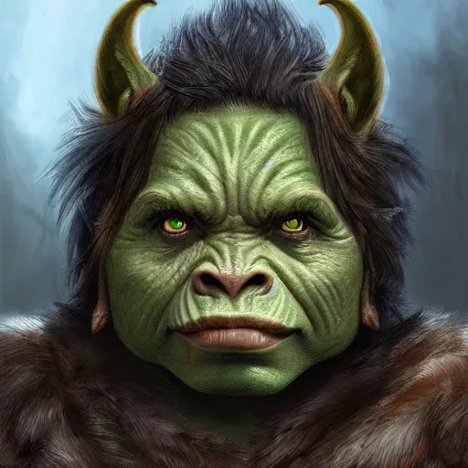 Image similar to a detailed portrait of a child orc boy, fantasy art illustration, incredibly highly detailed and realistic, 8 k, sharp focus