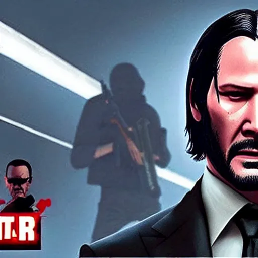 Prompt: john wick in a hitman game