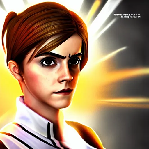 Prompt: emma watson cosplay as tracer, full body portrait by ansell, mary jane.