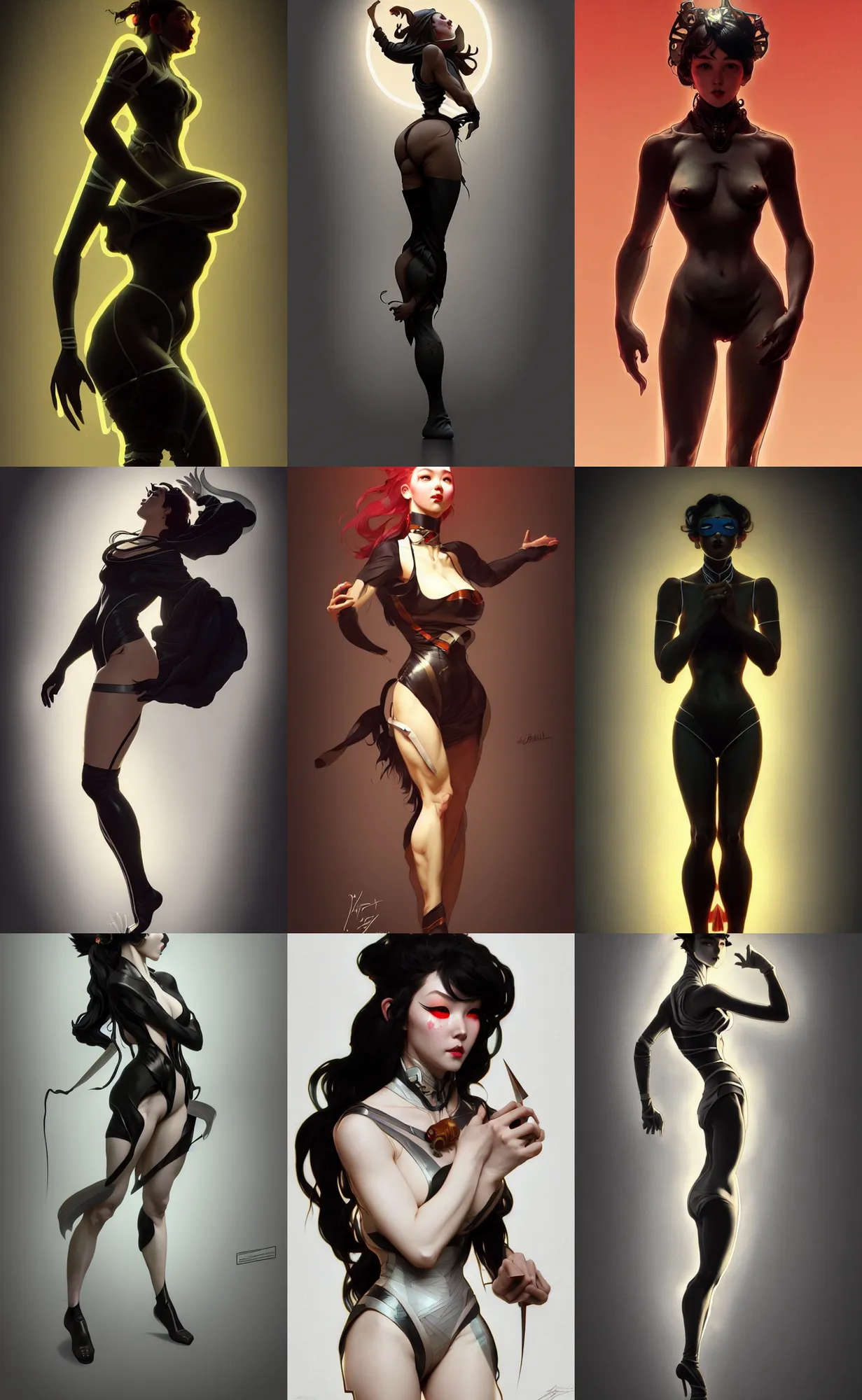 Image similar to digital concept art by artgerm, tooth wu, bierstadt, gurney, stalenhag and alphonse mucha. namilia. just one lonely black tape project attctive showgirl!! full body!! contour light effect!! 8 k, stage light. octane render. sharp edge. ultra clear detailed, t pose