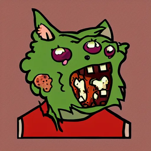 Prompt: profile picture whimsical zombie cat