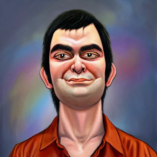 Image similar to beautiful lifelike painting of martin shkreli as a centaur, hyperreal detailed facial features and uv lighting, art by ed roth and basil wolverton