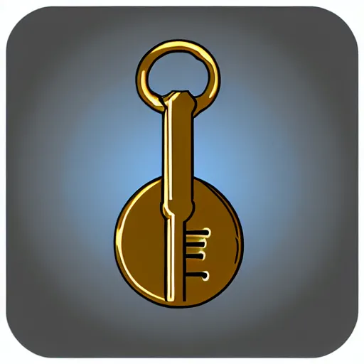Image similar to a metal key concept art, icon, on the white background, rpg game inventory item