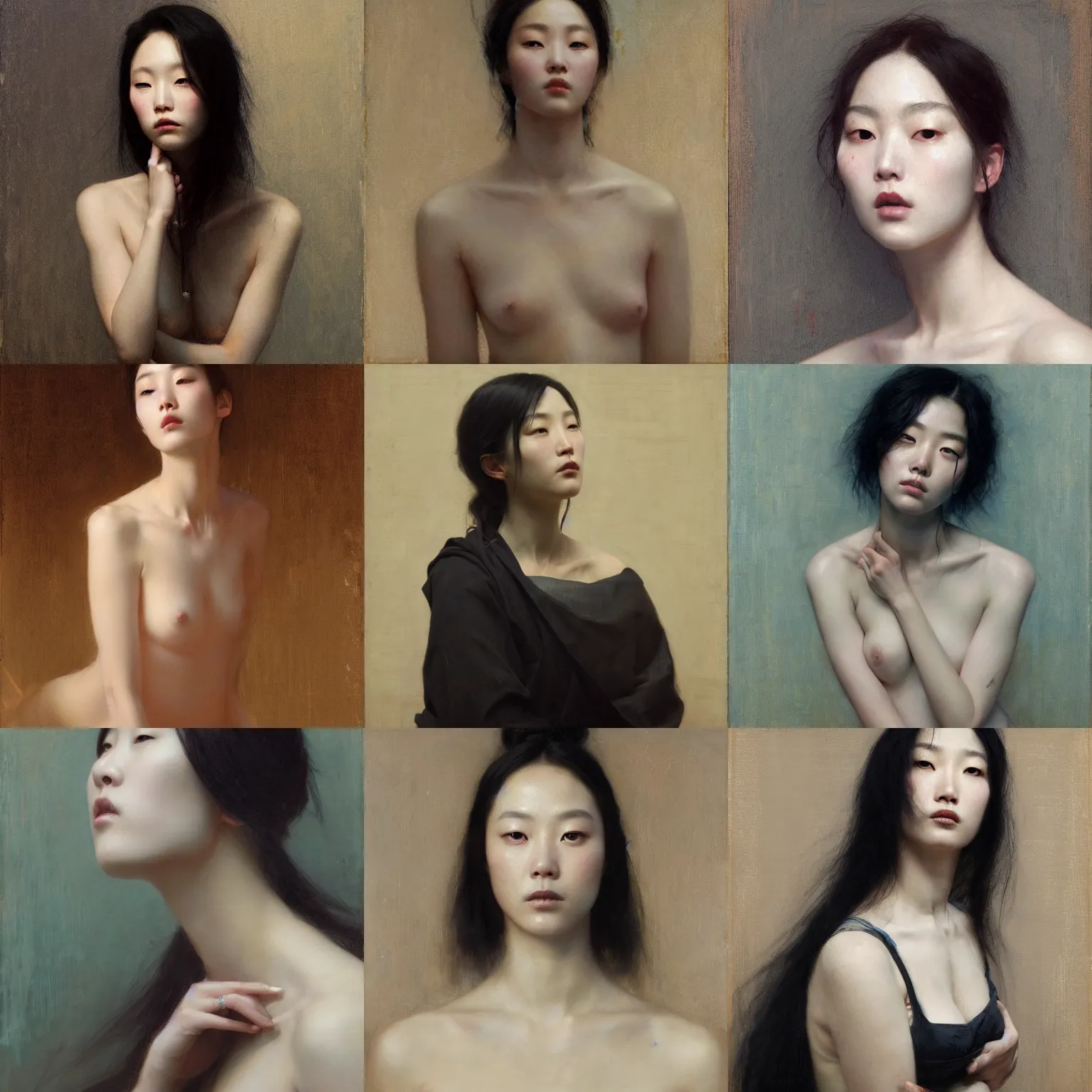 Prompt: lee jin - eun by jeremy lipkin, jesper ejsing, dino valls, rule of thirds, seductive look, beautiful