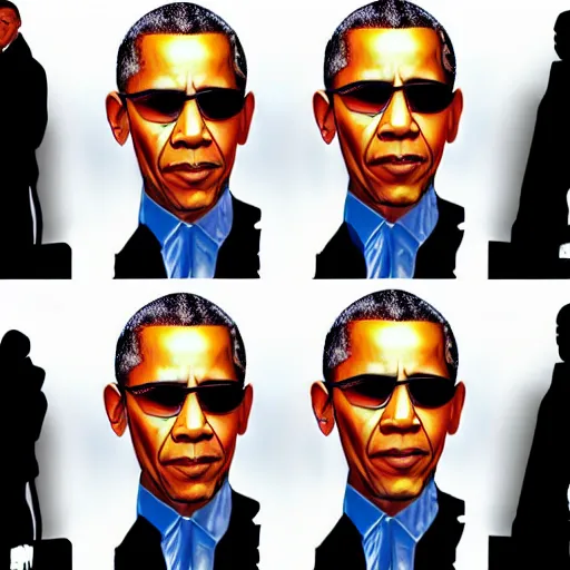 Prompt: obama in matrix style photorealistic