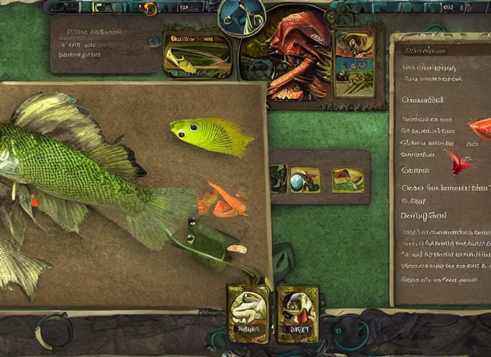 Image similar to fishing game, cozy casual game, fish for eldritch abominations, sacrifice fish to dagon