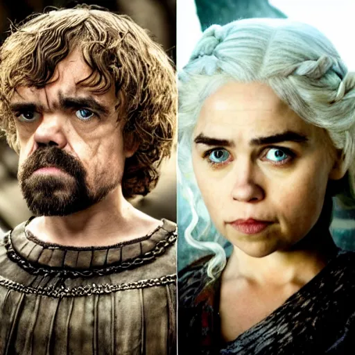 Image similar to peter dinklage as daenerys targaryen