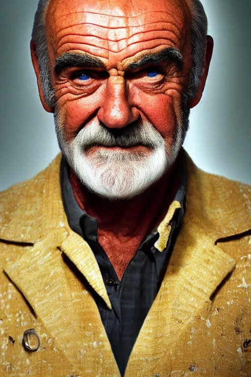 Image similar to 📷 sean connery is corn, made of food, head portrait, dynamic lighting, 4 k