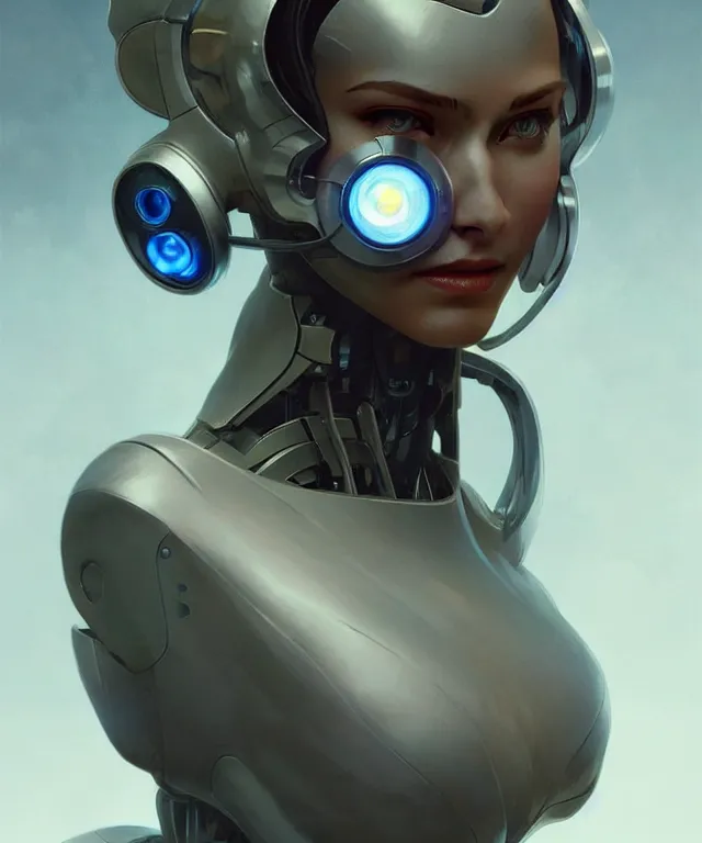 Image similar to a robot with acat face removed, sci - fi face, elegant, highly detailed, digital painting, artstation, concept art, smooth, sharp focus, illustration, art by artgerm and greg rutkowski and alphonse mucha