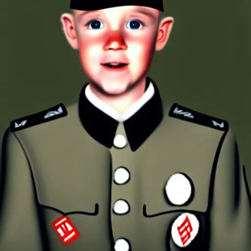 Image similar to Justin Truedau wearing a nazi uniform, colorized