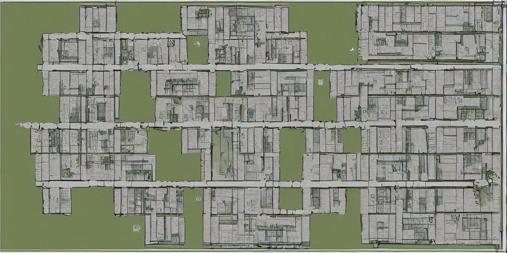 Image similar to Plan of the infinite recursive rooms of a monastery