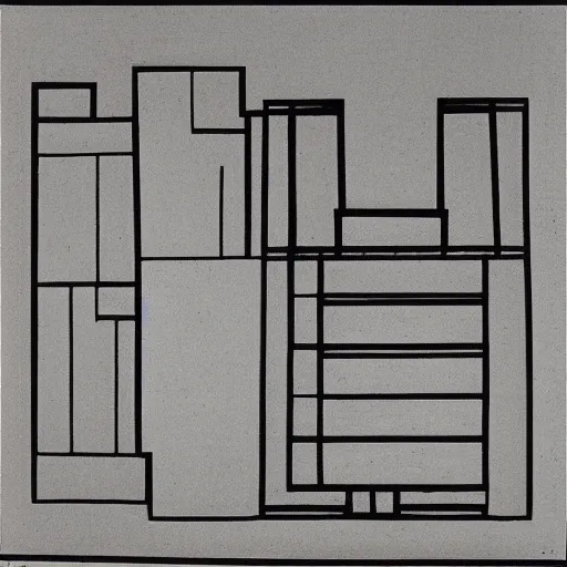 Image similar to architectural line etching by Ben Nicholson
