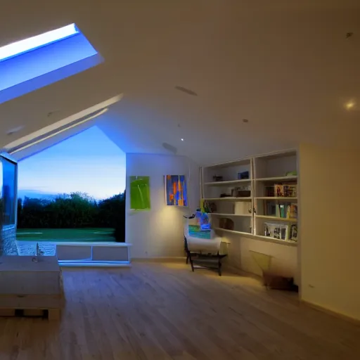 Image similar to skylight with led strip light surround, realistic, photography, home and garden, houzz, 8k,