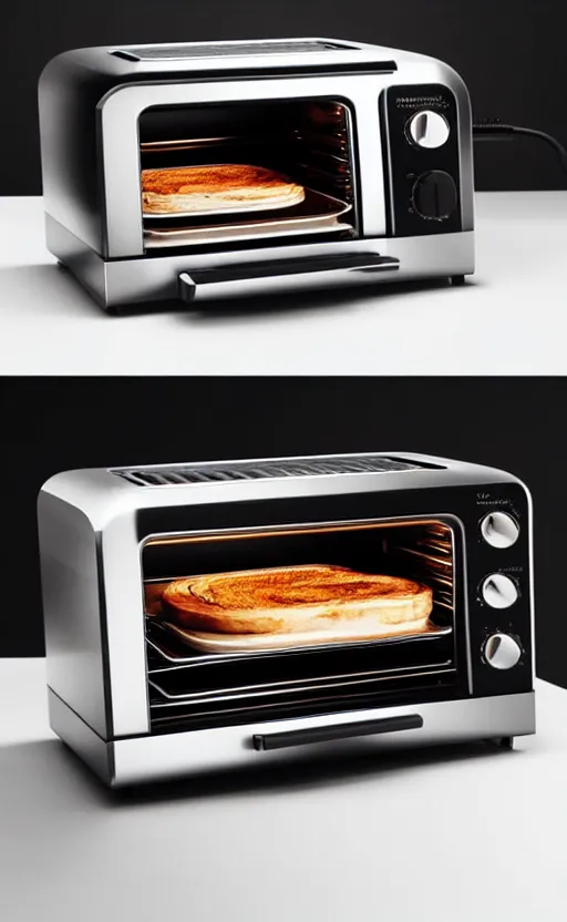 Image similar to a stylish electric toaster oven ; designed by marc newsom, zaha hadid, blonde, joseph and joseph, dieter rams ; natural materials ; industrial design ; behance ; le manoosh ; pinterest ; if design award ; reddot design award