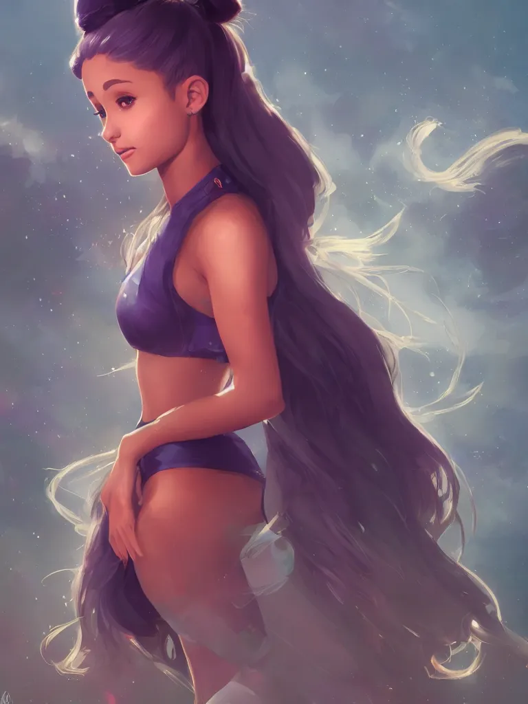 Image similar to ariana grande, digital art by Jordan Grimmer, full body, artstation, highly detailed