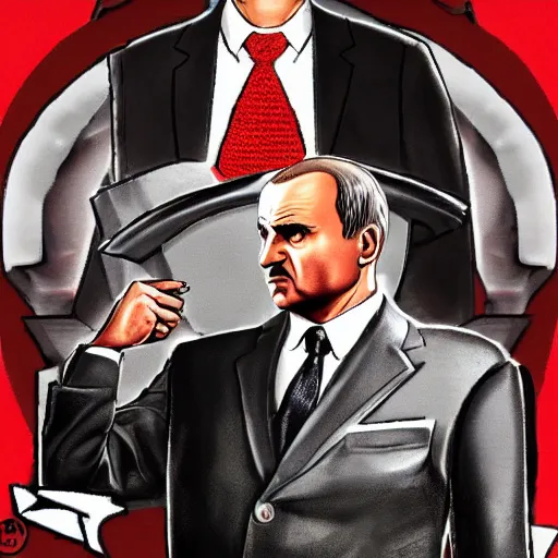 Image similar to Alexander Lukashenko in GTA 4 loading screen art