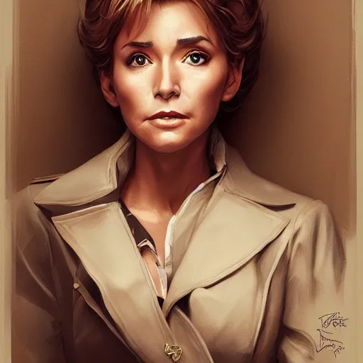 Image similar to beautiful lifelike award winning pencil illustration of judge judy trending on art station artgerm greg rutkowski j. c. leyendecker cinematic atmospheric