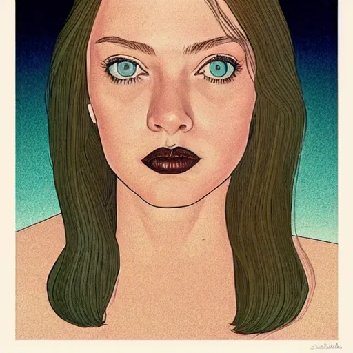 Image similar to “ amanda seyfried retro minimalist portrait by jean giraud, moebius starwatcher comic, 8 k ”