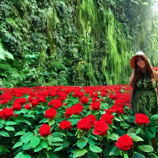 Image similar to in the jungle of giant roses