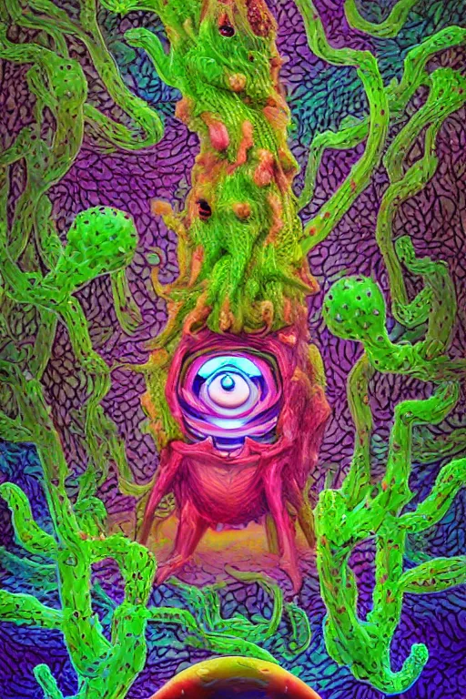 Image similar to creature sushi roots cactus elemental flush of force nature micro world fluo light deepdream illumination ray tracing hdr fanart arstation by sung choi and eric pfeiffer and gabriel garza and casper konefal